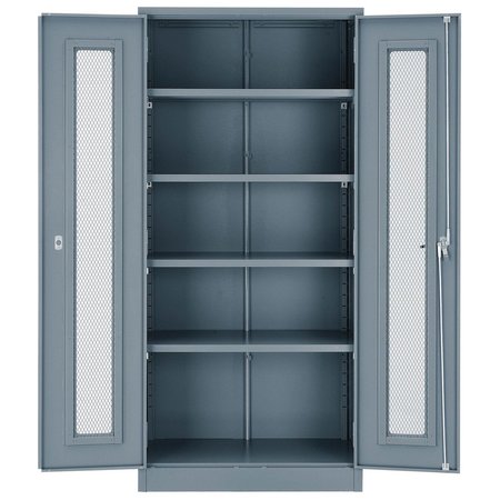 GLOBAL INDUSTRIAL Assembled Storage Cabinet With Expanded Metal Door, 36x18x78, Gray 270021GY